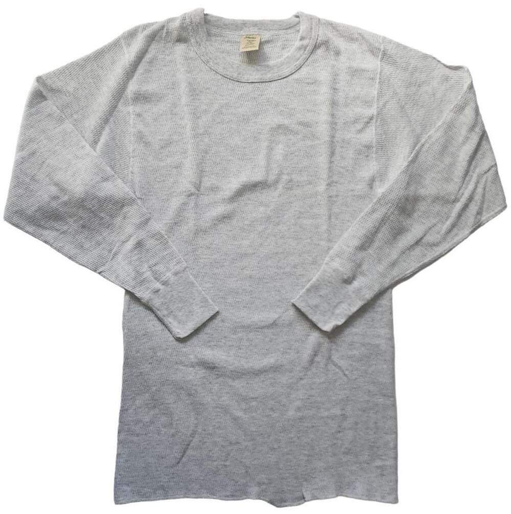 Vintage St. John's Bay Gray Waffle Thermal Long Sleeve Slim Fit Crew Neck Shirt